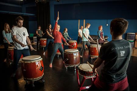Taiko Drumming in RLB for The House opening
