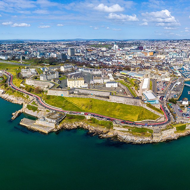 Aerial view of Plymouth Hoe