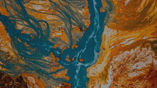 Aerial view of polluted waterways