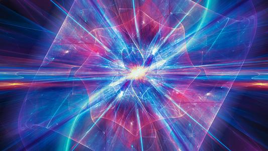 Colorful illustration of quantum theory, computer generated abstract background, 3D rendering