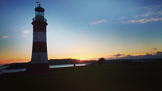 Plymouth hoe sunset