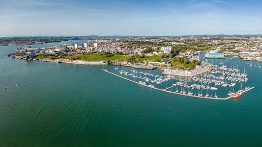 Plymouth docklands at mouth of the Tamar