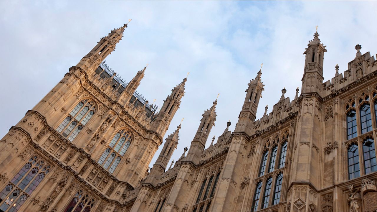 Exterior view of the House of Commons, Parliament, Westminster, UK