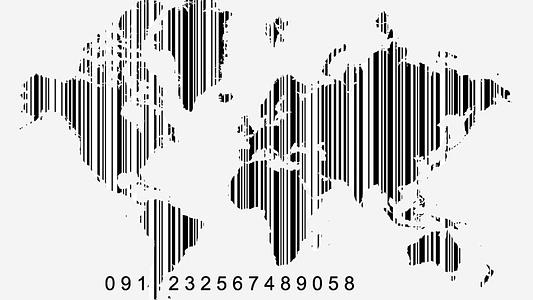 World map as barcode